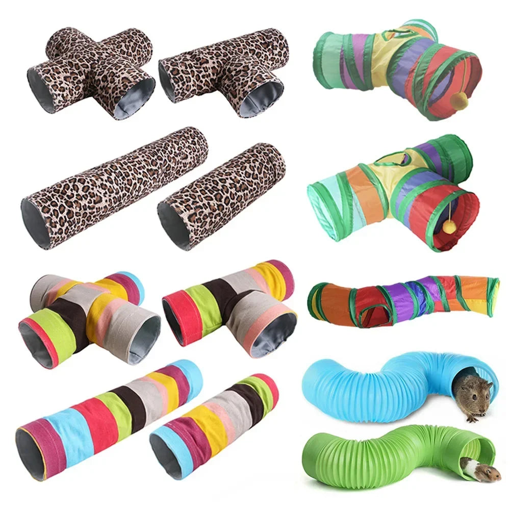 Rainbow Leopard Print Foldable Pet Tunnel - ProPawPet.com