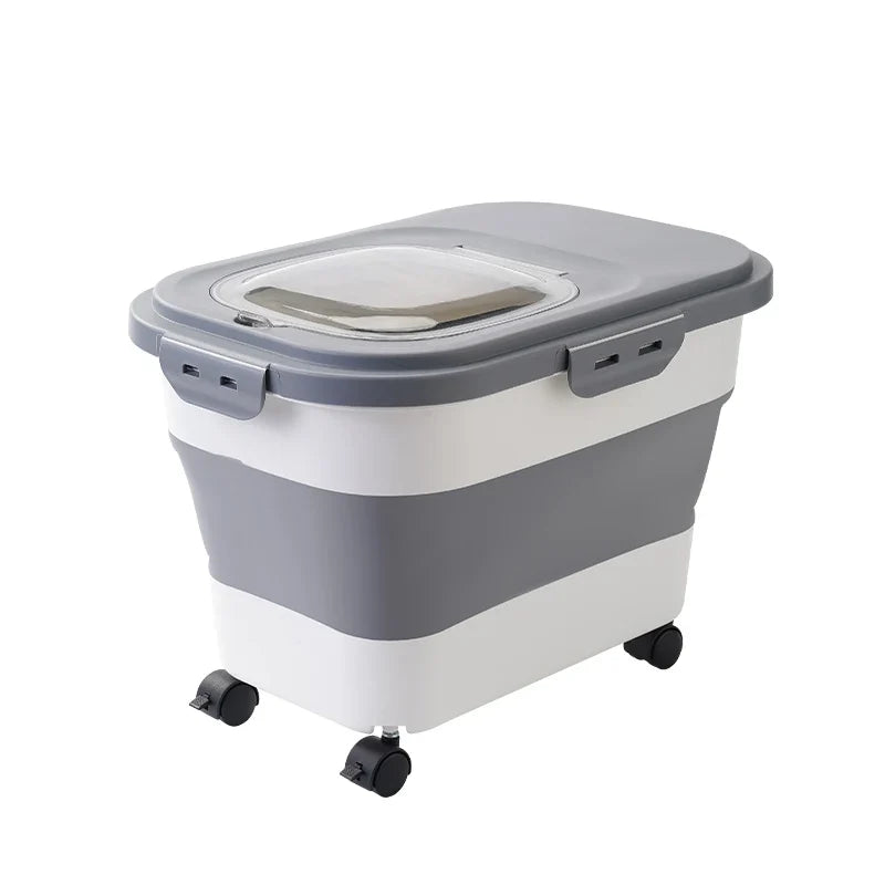 13 33lb Collapsible Cat & Dog Food Storage Container – 5 Colors