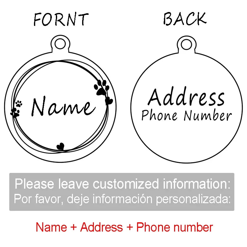 Custom Personalized Cat Dog ID Circle Tag - ProPawPet.com