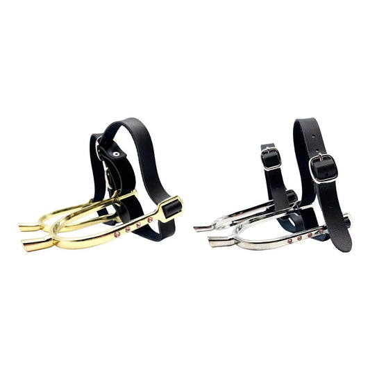 2x Horse Spurs with PU Leather Straps Riding - ProPawPet.com