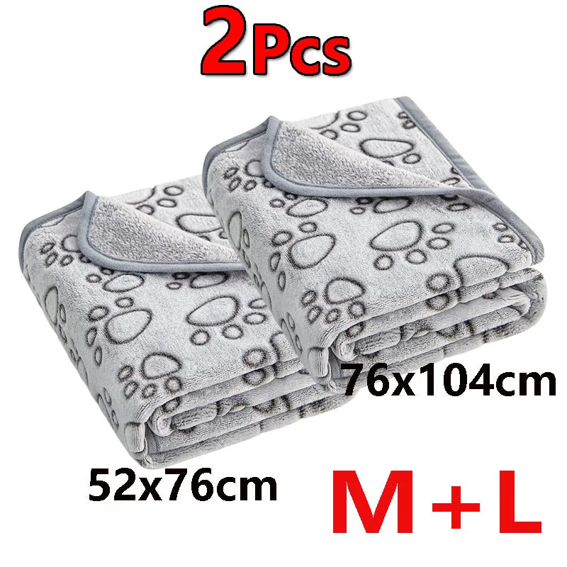 Premium Soft Dog Blanket Washable Cute Paw Print – 6 Colors