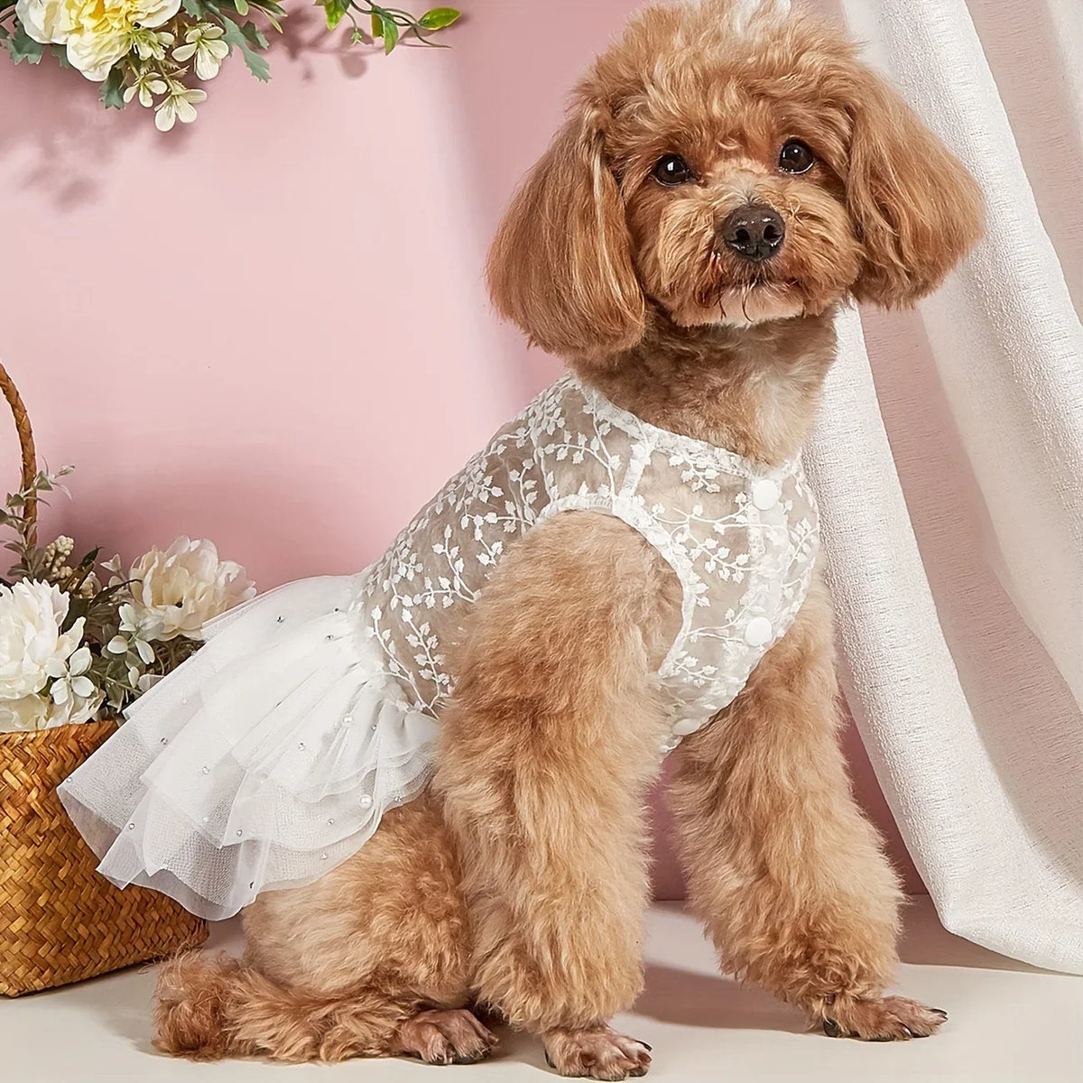 Dog Wedding Party Suit Summer Mesh Dress - ProPawPet.com