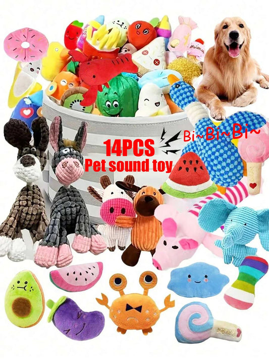 2/4/6/14-piece set of cartoon dog toys, - ProPawPet.com