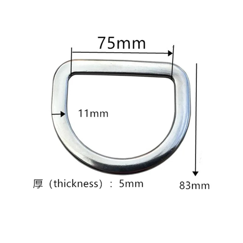 Stainless Steel Rigging Dee Flat Rod Horse Accessory Buckle 3
