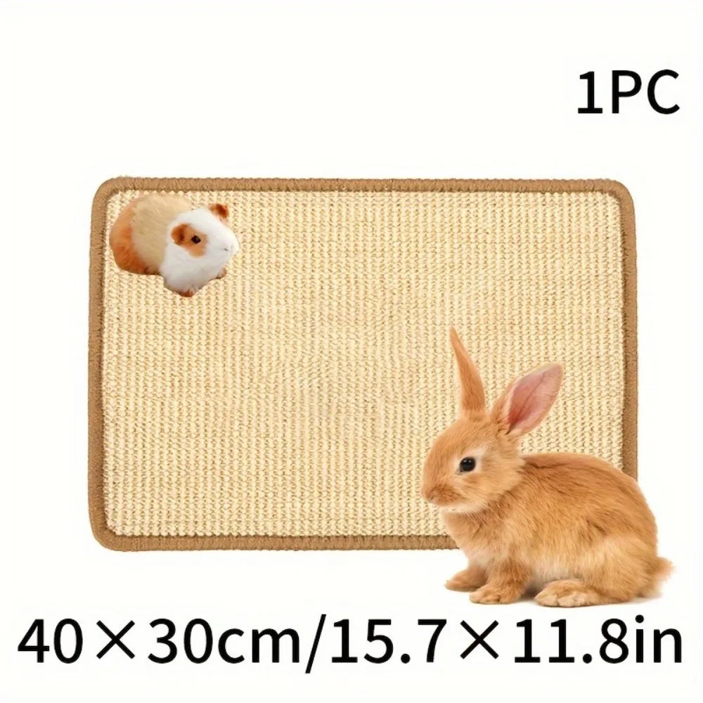 Rabbit Chew & Scratch Mat - Natural Fiber Anti Slip Pad – Small Pet Beds & Mats