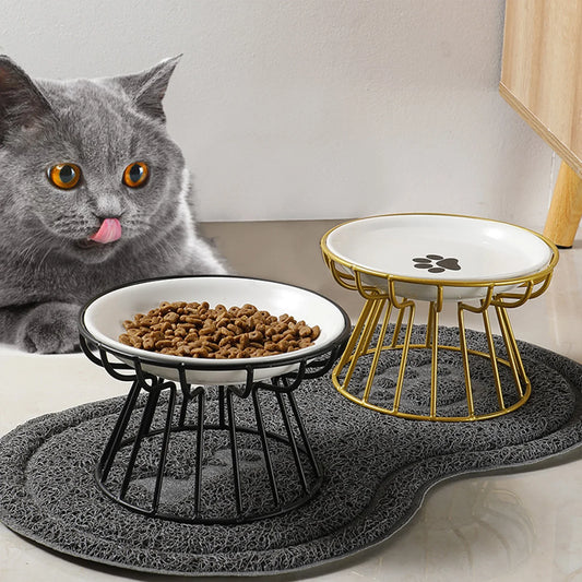 Ceramic Cat Food Bowls Elevated Wide Safe - ProPawPet.com