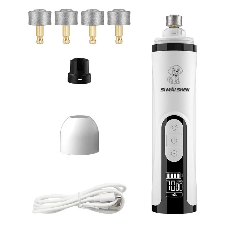 Pet Nail Grinder with LED Light - USB Rechargeable Clipper – Cat Supplies