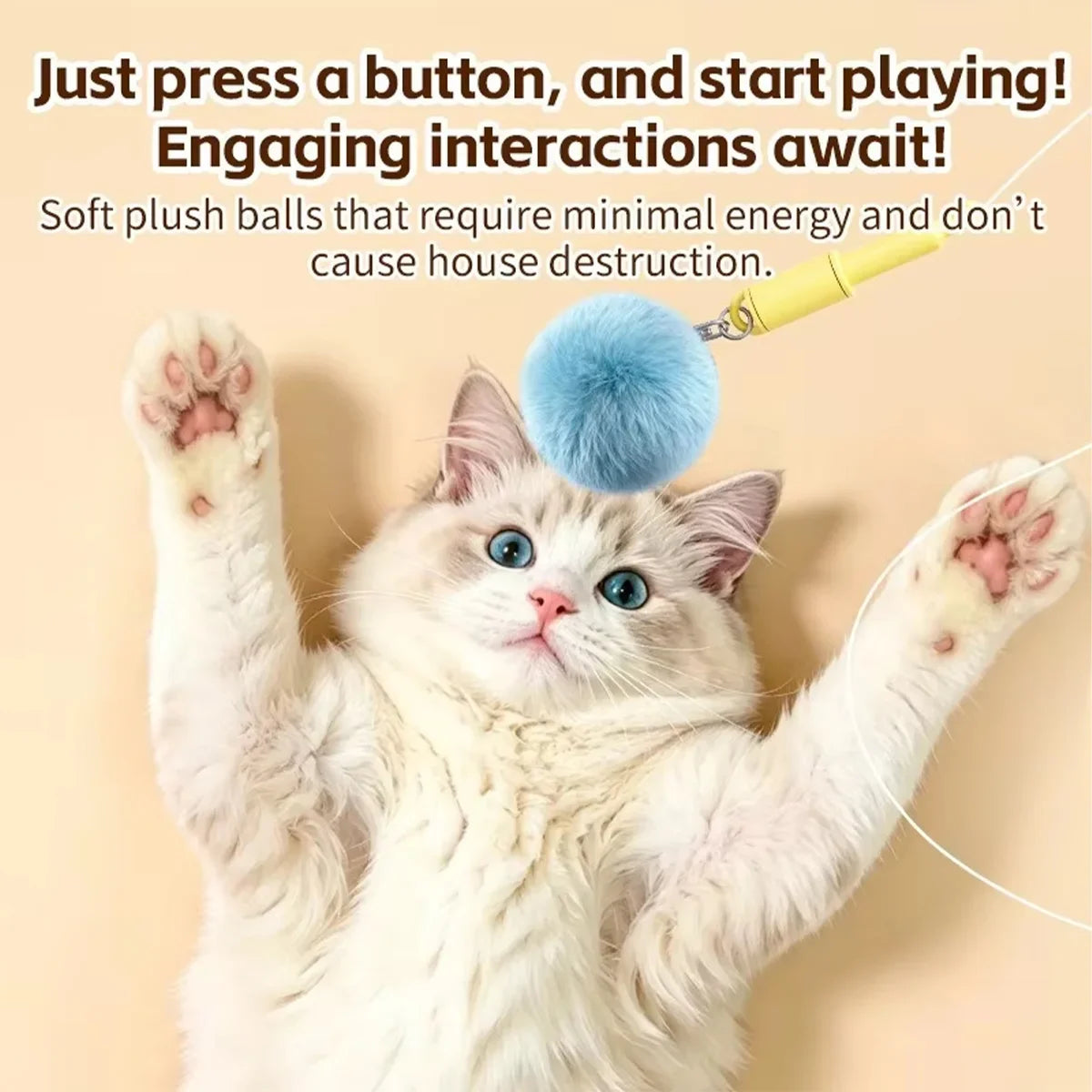 Electric Retractable Cat Fishing Teaser Wand - ProPawPet.com