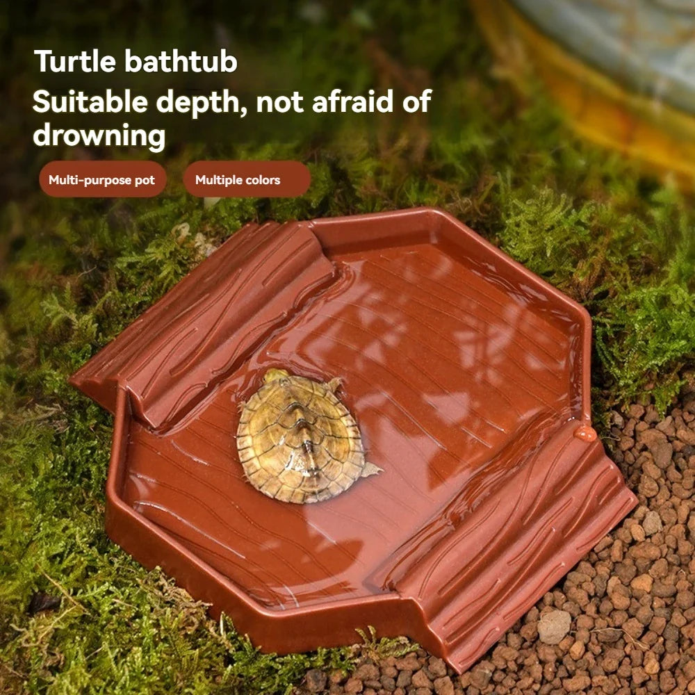 Yellow Edge Turtle Bath Basin Half Water - ProPawPet.com