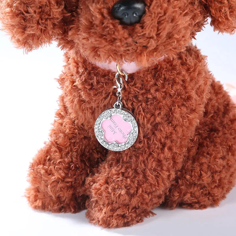 Dog ID Tag Pet Cat Collar Pendant Crystal - ProPawPet.com