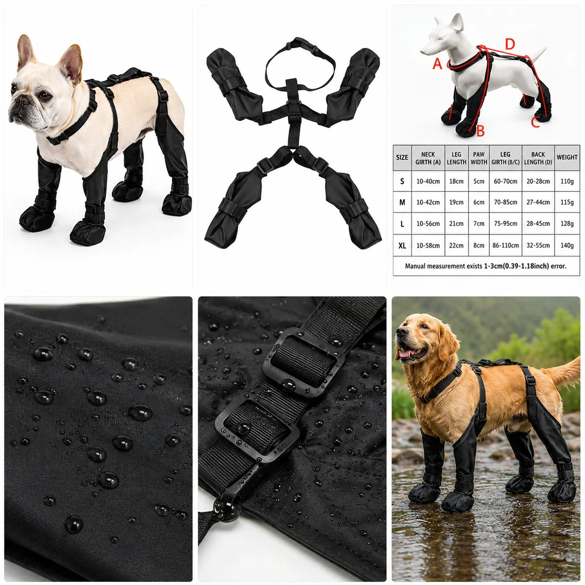 Waterproof Four-Leg Connected Dog Boots, - ProPawPet.com