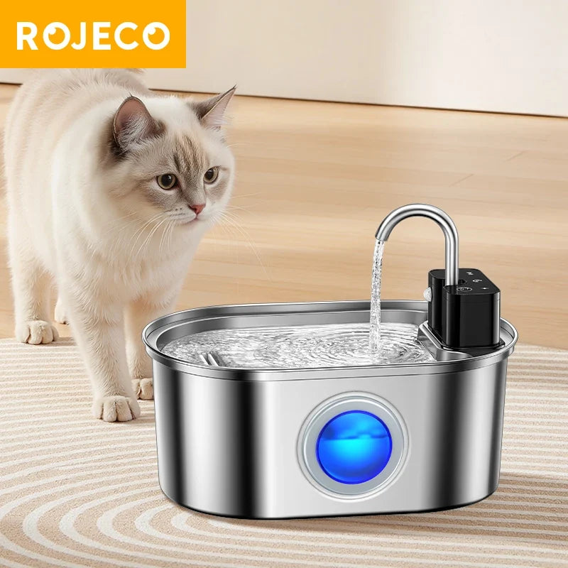 ROJECO Stainless Steel Cat Water Fountain - ProPawPet.com
