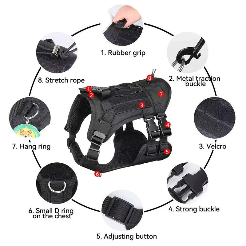 Heavy DutyTactical Leash Set Dog Harness for - ProPawPet.com