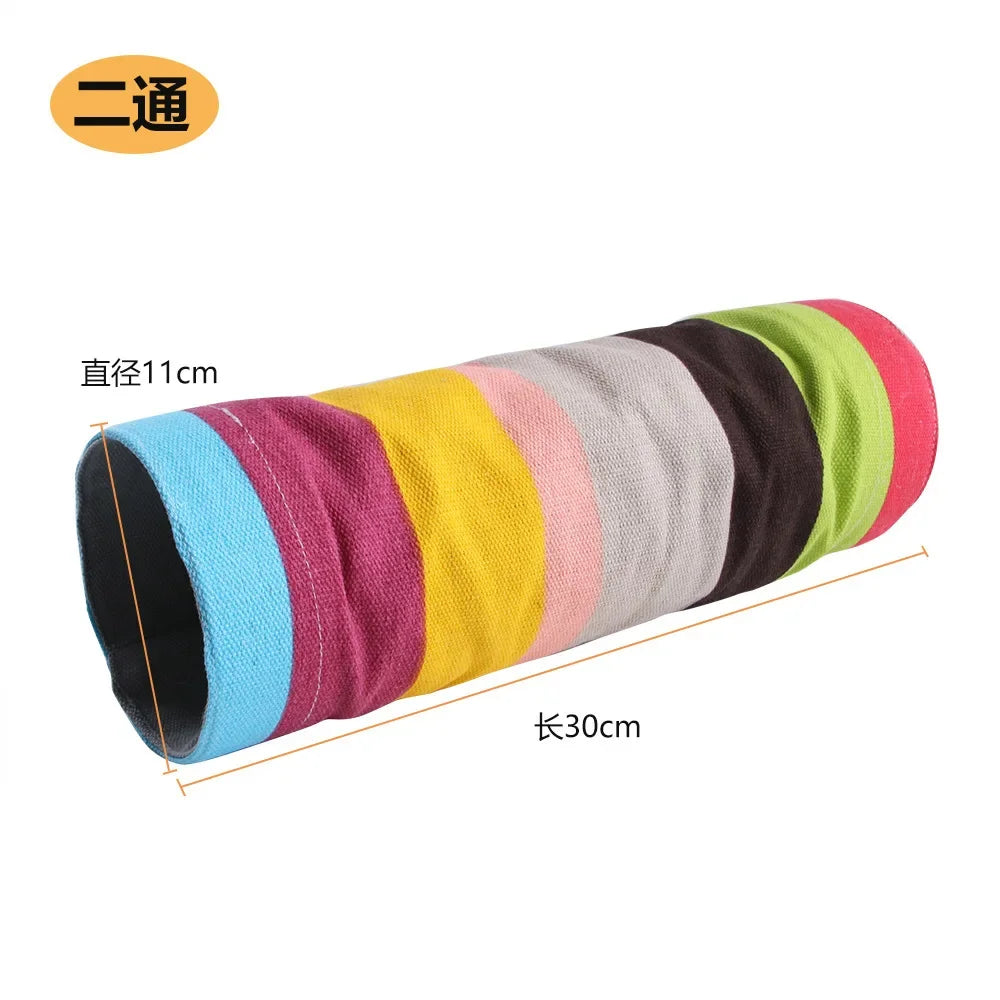 Rainbow Leopard Print Foldable Pet Tunnel, Portable