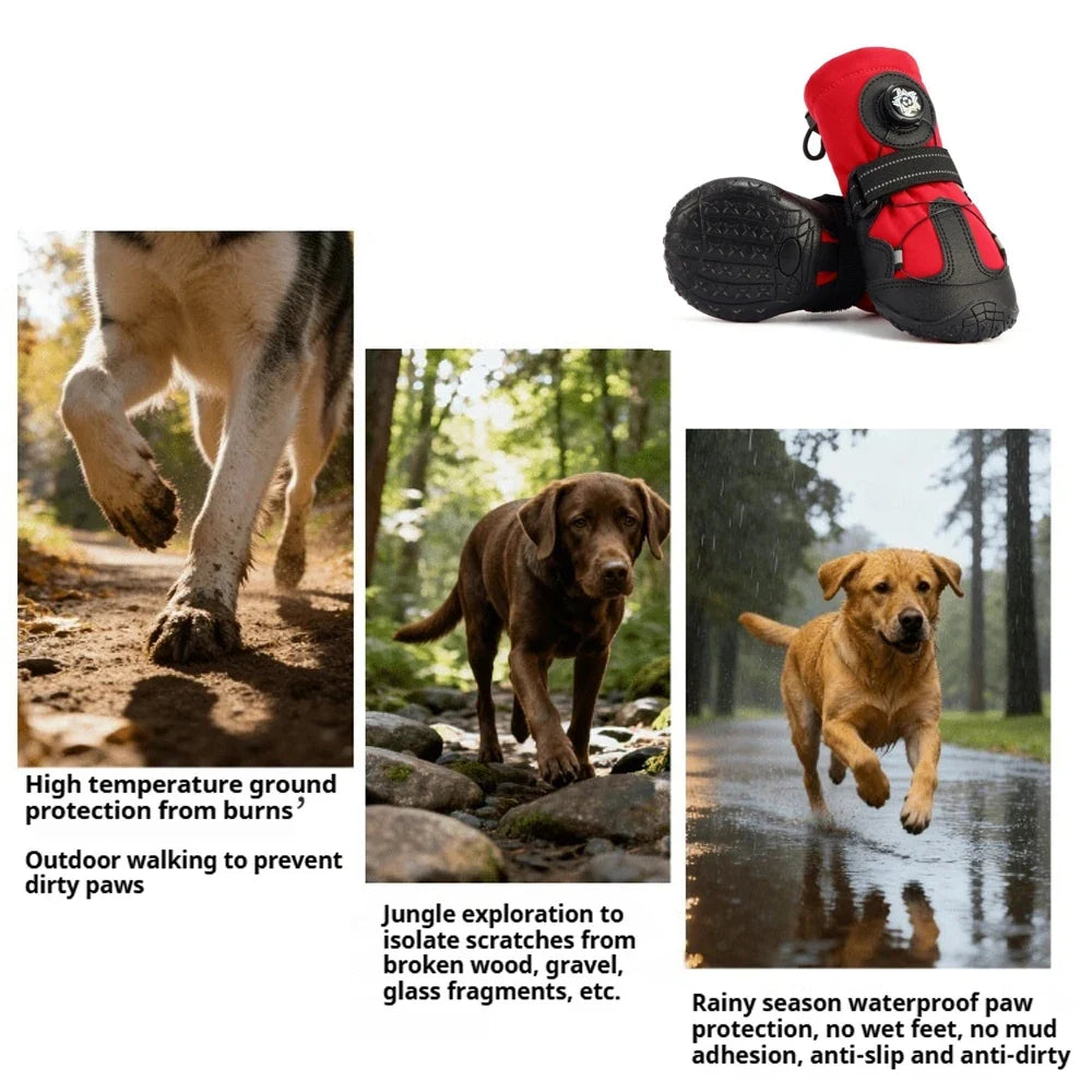 Non-Slip Heavy-duty Dog Boots with Rotating Dial for Med Large Anti – photo 4