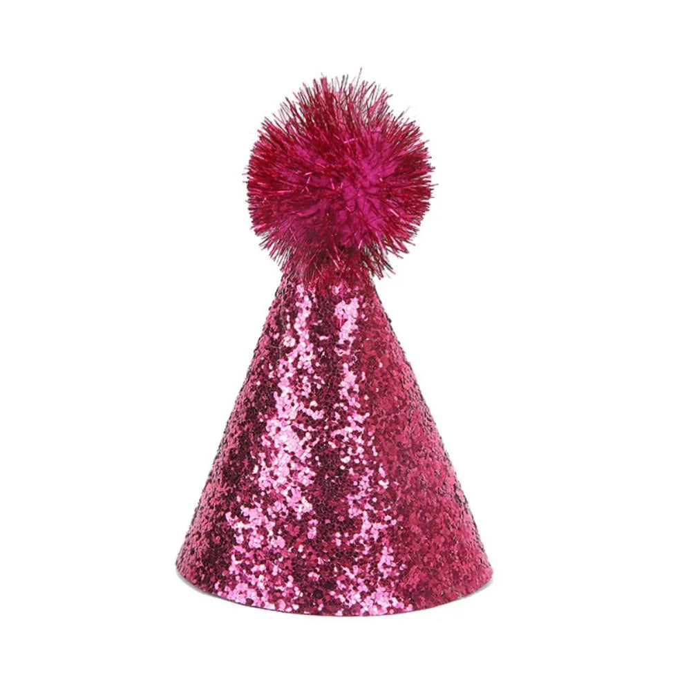 Creative Glitter Dog Birthday Hat Colorful Hairball Shiny Pet – Dog Supplies