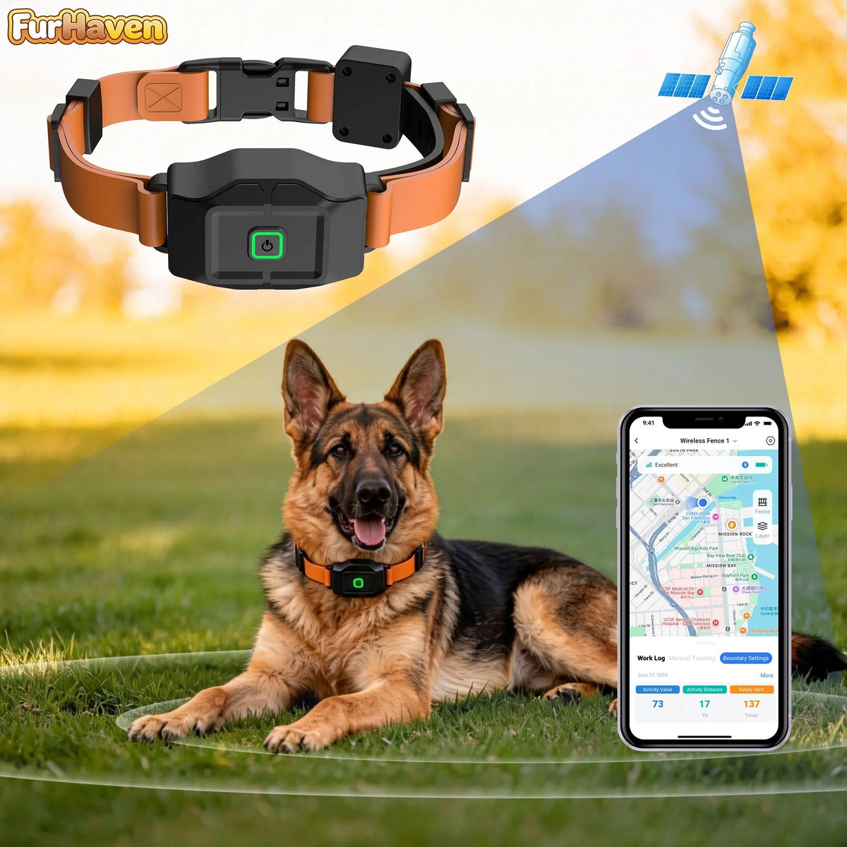 FurHaven Free APP GPS Smart Pet Dog Collar - ProPawPet.com