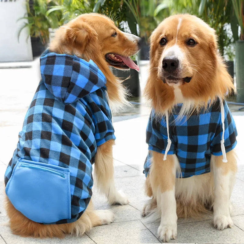 Dog Winter Coat Pet Jacket Plaid Reversible - ProPawPet.com