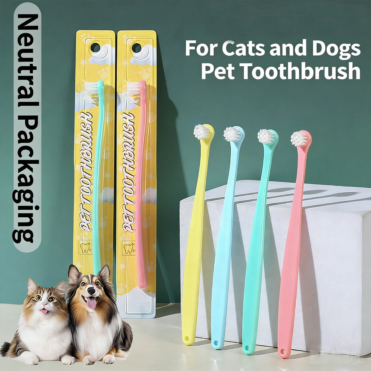 3 Pcs Pet Toothbrush Soft-bristled - ProPawPet.com
