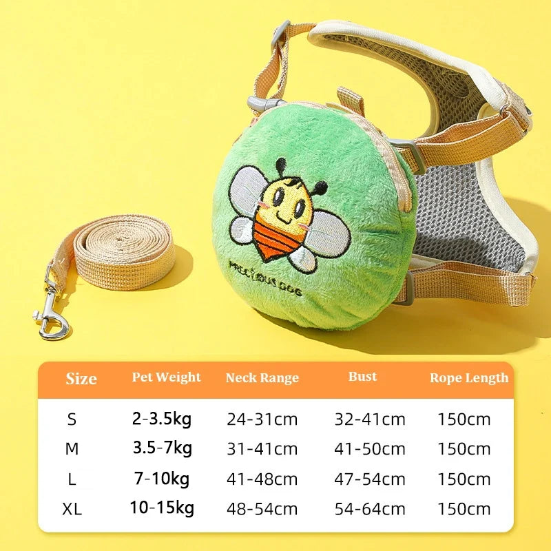 Hamburger Bag Dog Harness Set Outdoor - ProPawPet.com