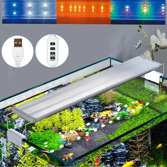 USB Fish Tank Clip Light, Dimmable Color, - ProPawPet.com