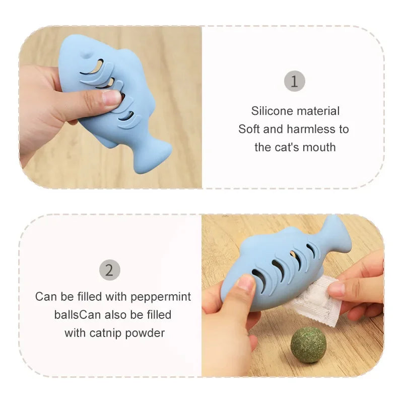 Soft Safe Silicone Fish Cat Toy Catnip - ProPawPet.com