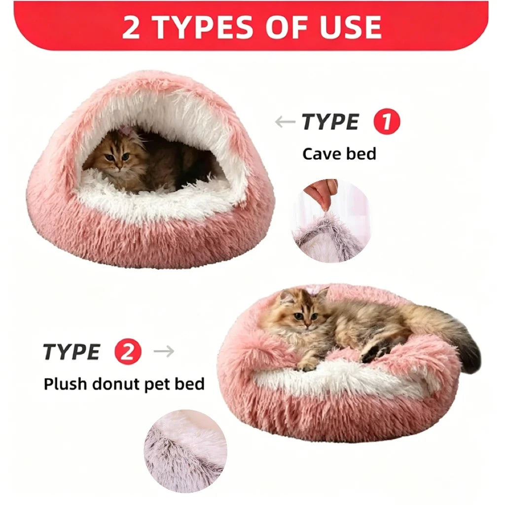 Cozy Cat Bed Shell-Shaped Semi-Enclosed - ProPawPet.com