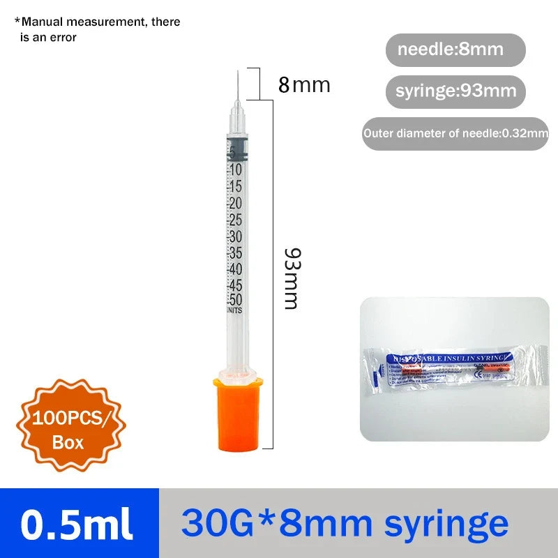 0.5ml Sterile Disposable Insulin Syringes – Dog Accessories