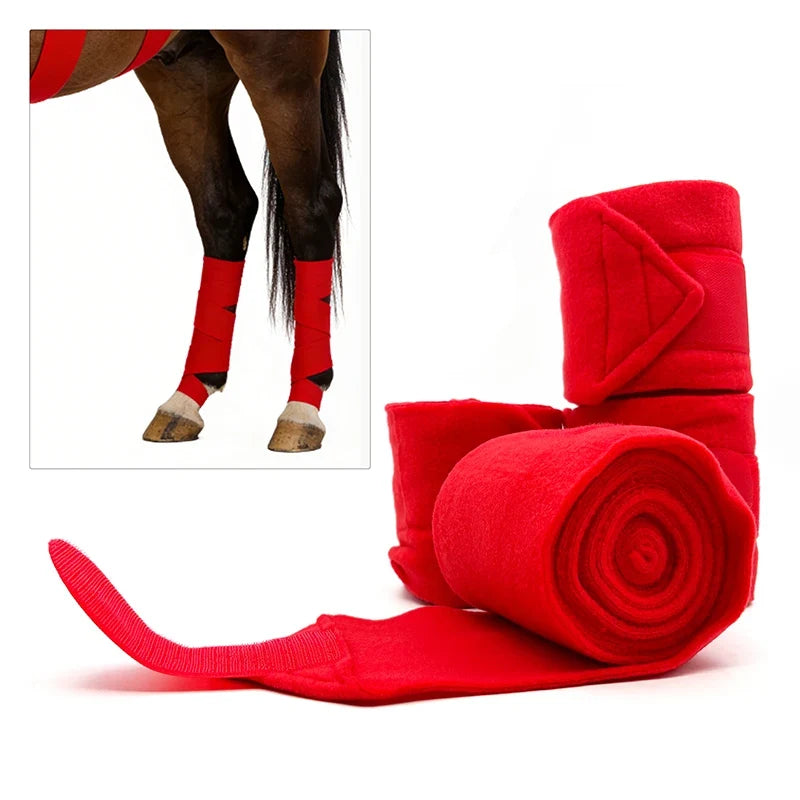 Red Durable Horse Leg Wraps, Elastic - ProPawPet.com