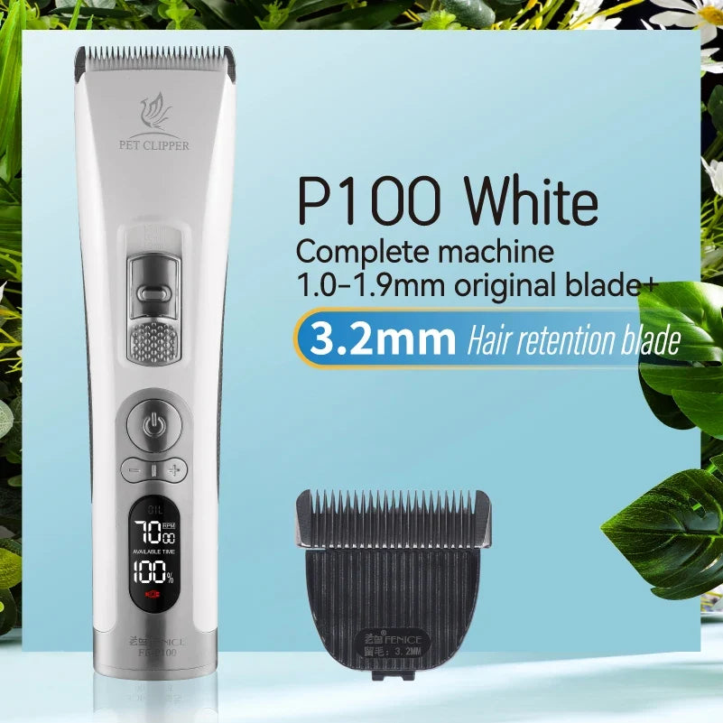 Rechargeable Fenice P100 Professional LCD Screen Dog & Cat Clippers – 16 Colors