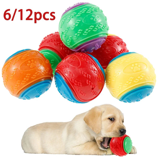 6/12Pcs Dog Squeaky Balls Toys High Bouncy - ProPawPet.com