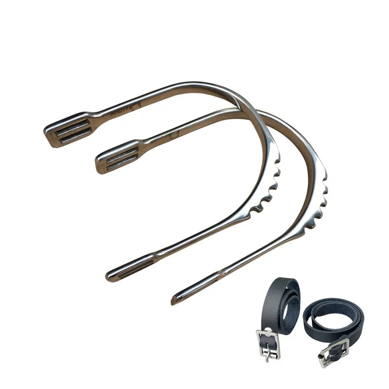 Horse Spurs Stainless Steel with 3 Teeth Thick Band – 2 Colors