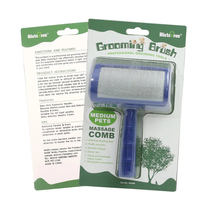 Pet Grooming Comb Shedding Hair Remove Needle Brush – 8 Colors