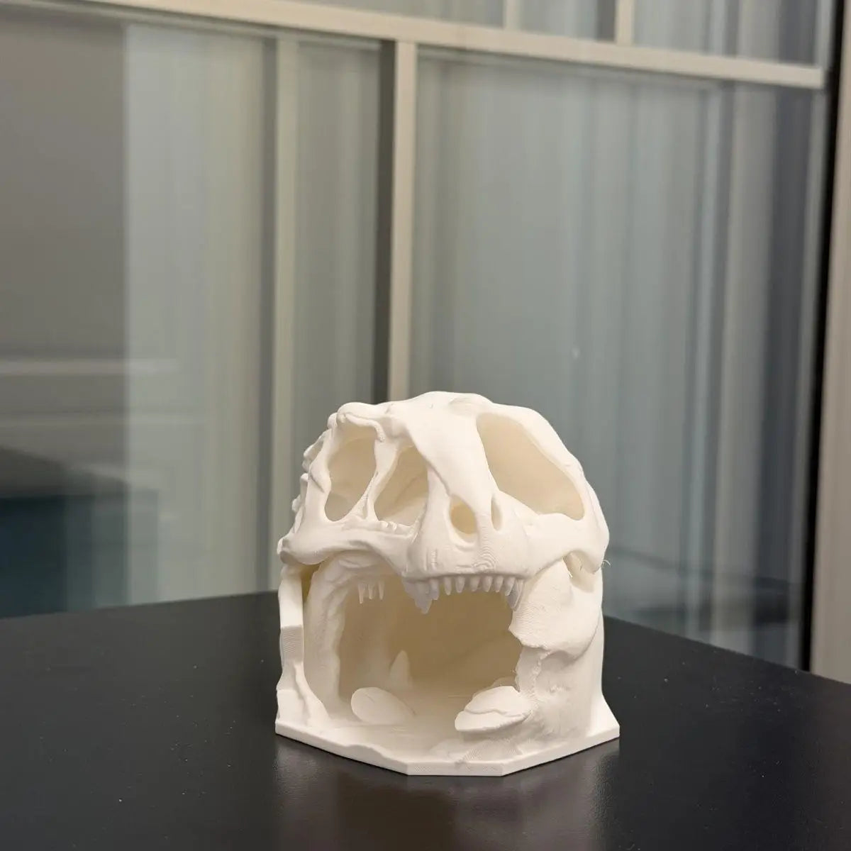 3D-printed T-Rex Skull Hideout for Leopard - ProPawPet.com