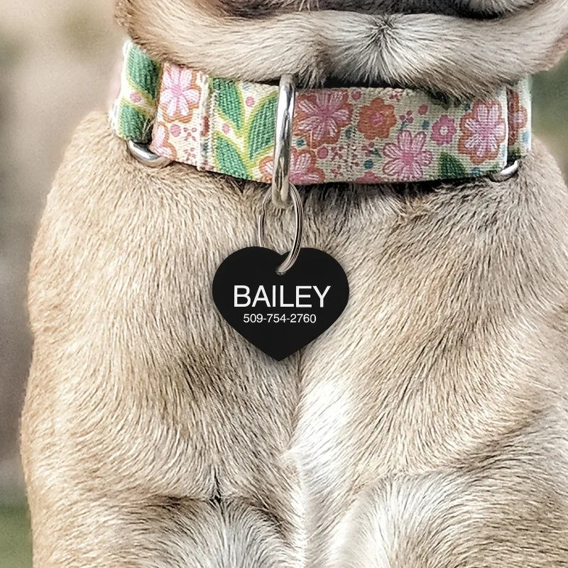 Personalized Custom Aluminum Heart Shape Pet - ProPawPet.com