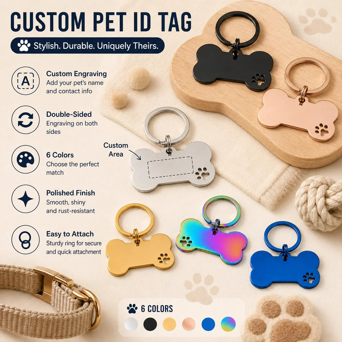 Custom Name Dog Tags Double-sided - ProPawPet.com