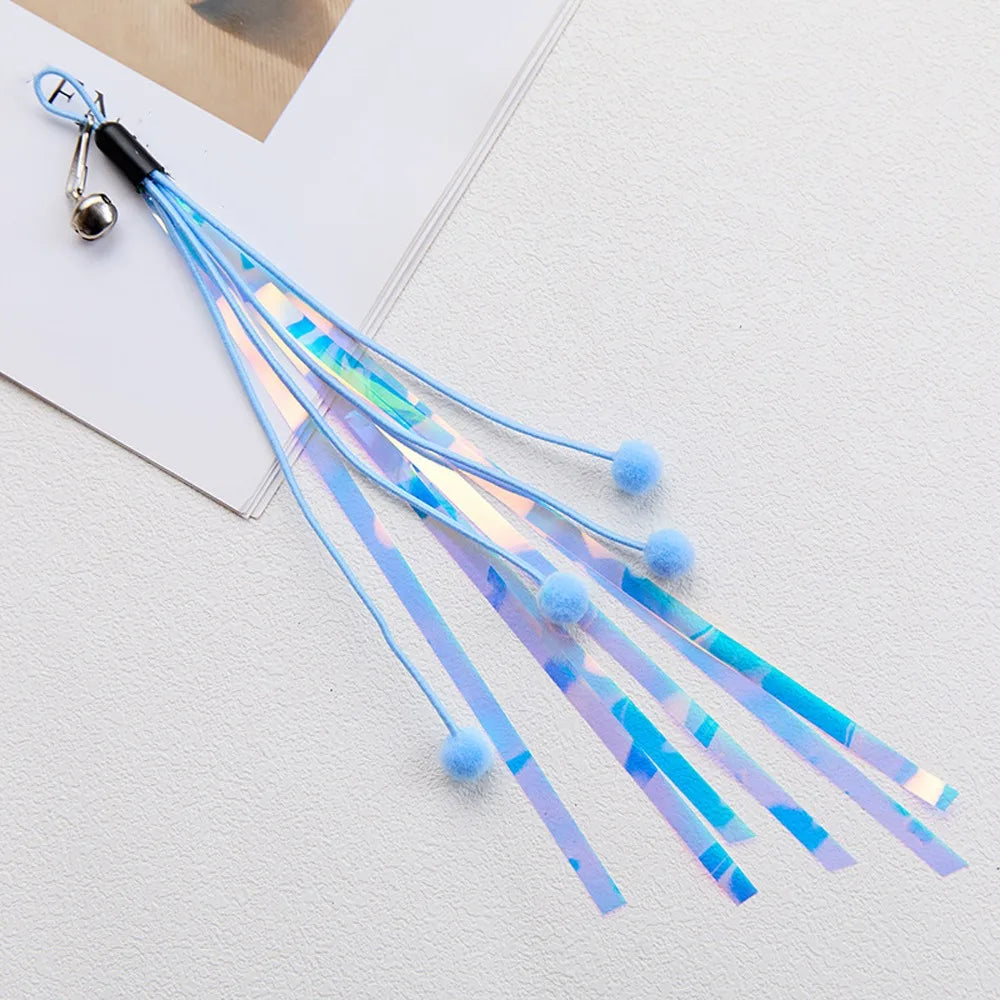 Colorful Tassels Cat Teaser Refills Soft Ball – Interactive & Puzzle Cat Toys