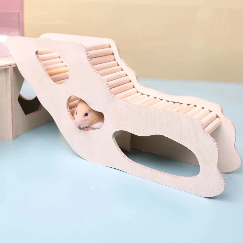 Wooden Hamster Under-ground Hiding Tunnel w/ - ProPawPet.com