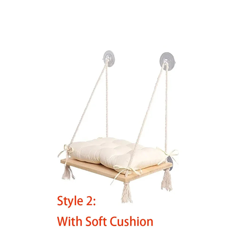 Wood Cat Window Perch – 2 Colors