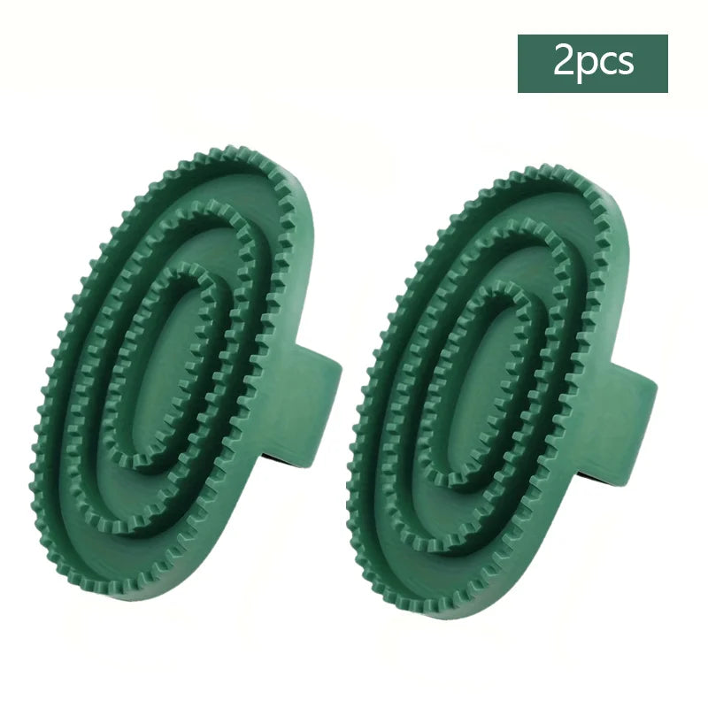 Rubber Massage Cleaning Grooming Brush for Horses Durable Detangling – 2 Colors
