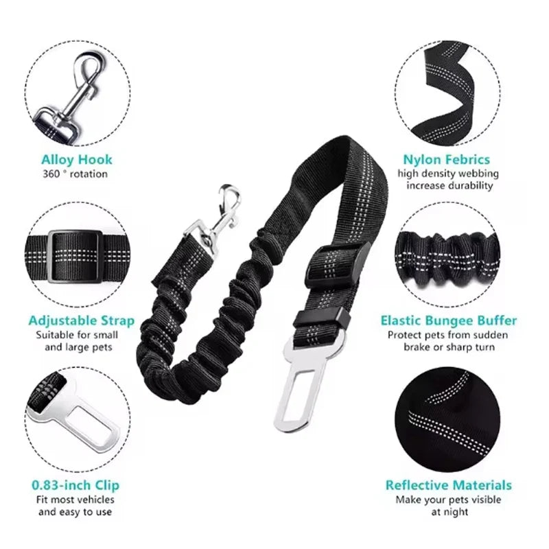 Dog Car Safety Belt with Damping, Reflective – photo 3