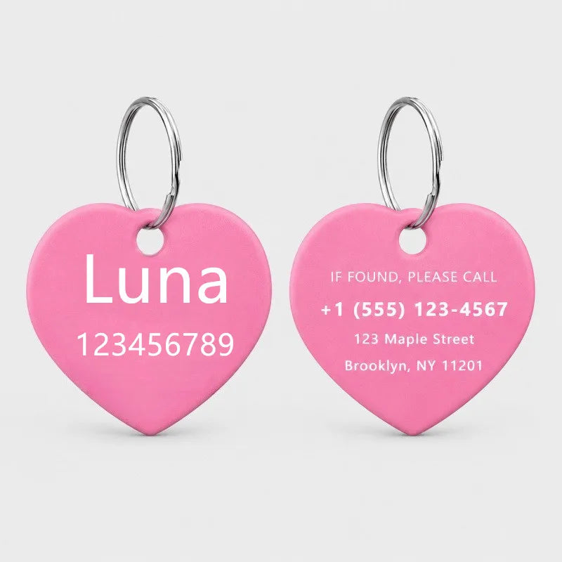 Personalized Custom Aluminum Heart Shape Pet - ProPawPet.com