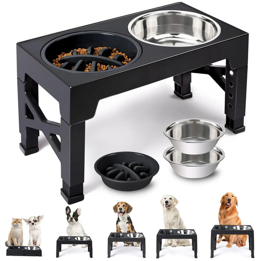 Elevated Dog Feeder Bowls Adjustable Raised - ProPawPet.com