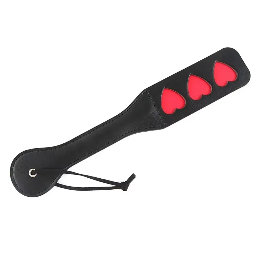 Leather Paddles Horse Whip Portable with Handle Equestrian Training