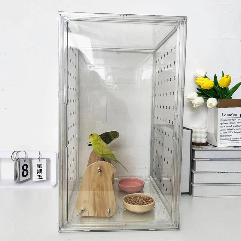‌360° Clear View Bird Cage,Splash-Proof - ProPawPet.com