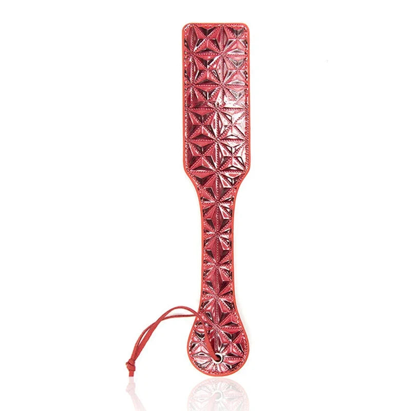 Leather Diamond Pattern Flog Spank Paddle Horse Whip