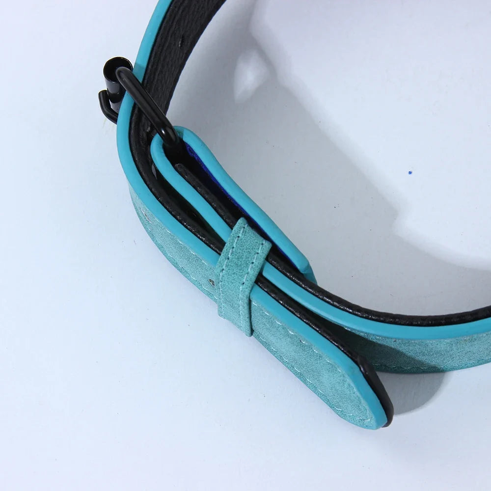 Custom Leather Dog Collar Leash Personalized - ProPawPet.com
