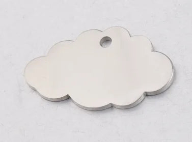 Personalized Cute Cloud Shaped Tiny Metal Pet ID Tag