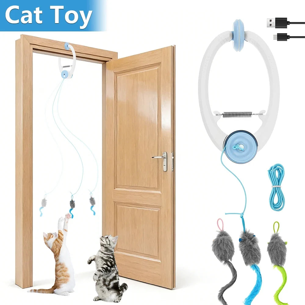 Door Hanging Auto-Rebound Cat Toy Plastic - ProPawPet.com