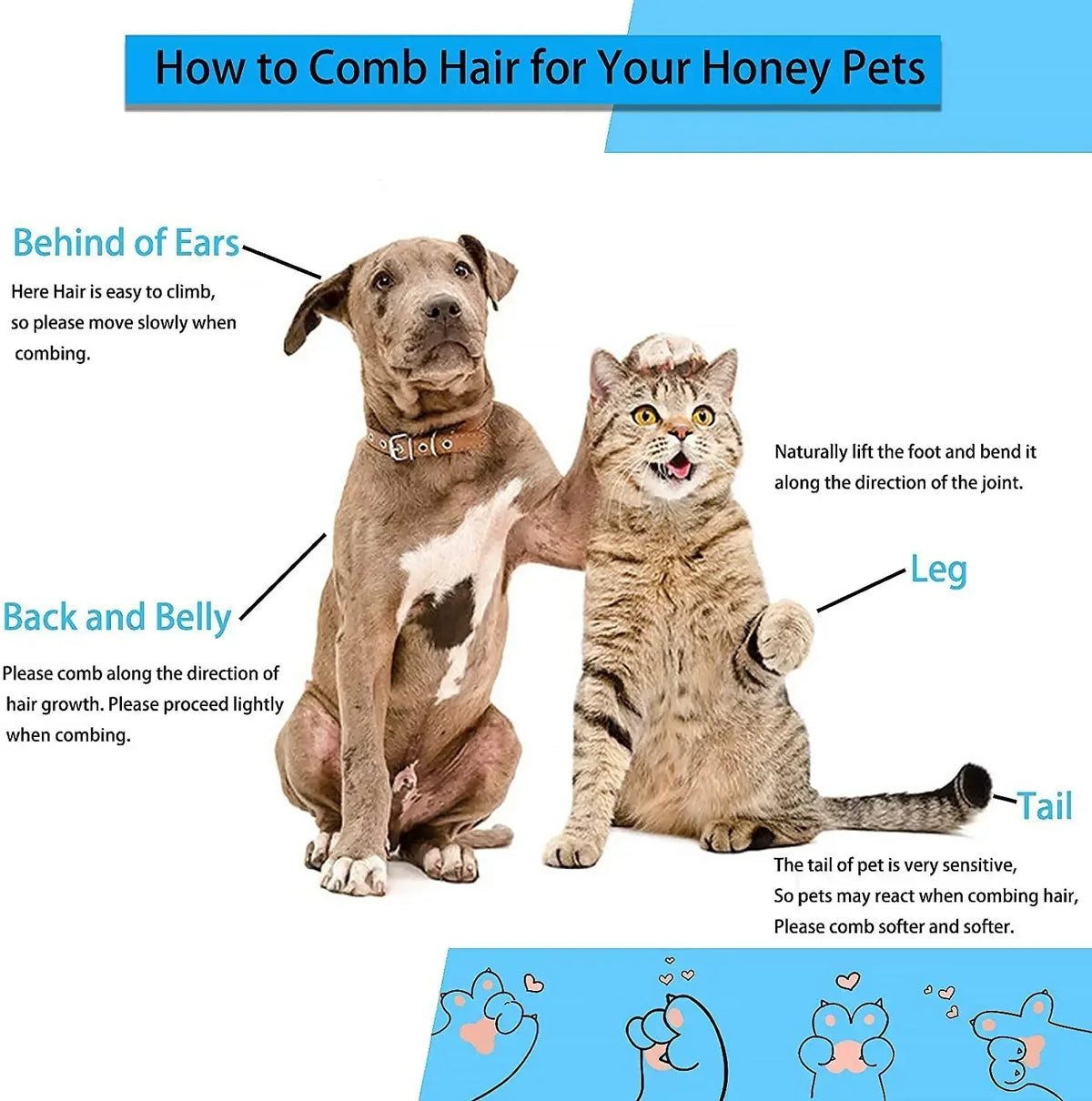 Dog Hair Remover Brush Cat Hair Grooming and - ProPawPet.com